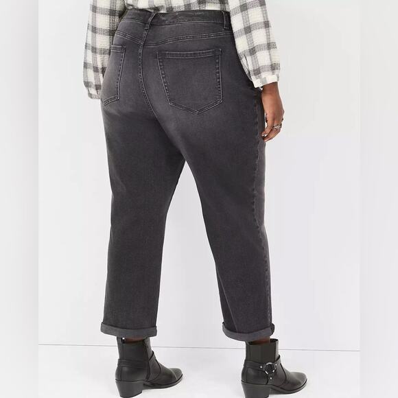 Lane Bryant Signature Fit Boyfriend Mid Rise Jeans Washed Black‎ Womens 16 New - Picture 2 of 12